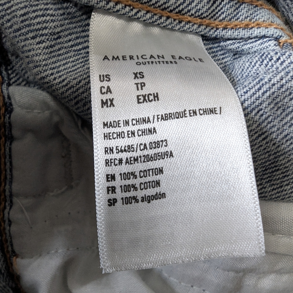 American Eagle AE Cropped (Tom Girl) Denim Jacket Size XS - Picture 7 of 9